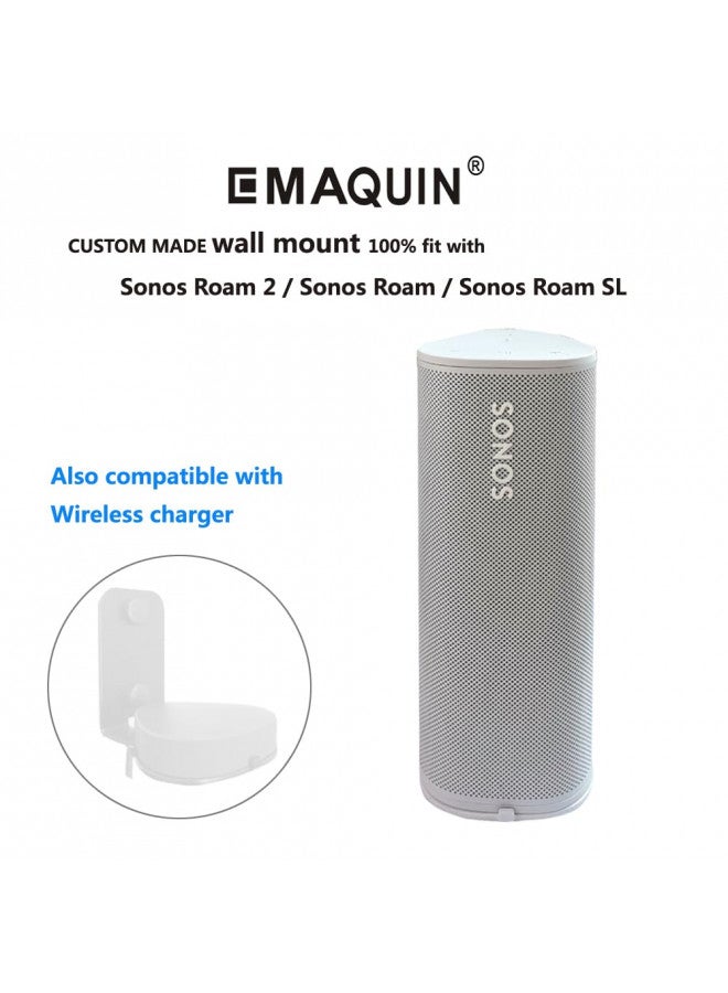 EMAQUIN حامل جدار EMAQUIN لجهاز Sonos Roam 2/Sonos Roam/Sonos Roam SL (بدون حفر، معدن قوي، تشطيب طلاء متين، سهل التركيب على الجدار، متوافق مع Sonos Roam/Roam 2 وSonos Roam SL، أبيض) - Image 2
