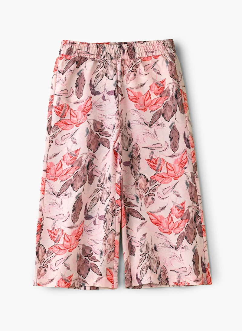 Jelliene Girls Pink Floral Culottes