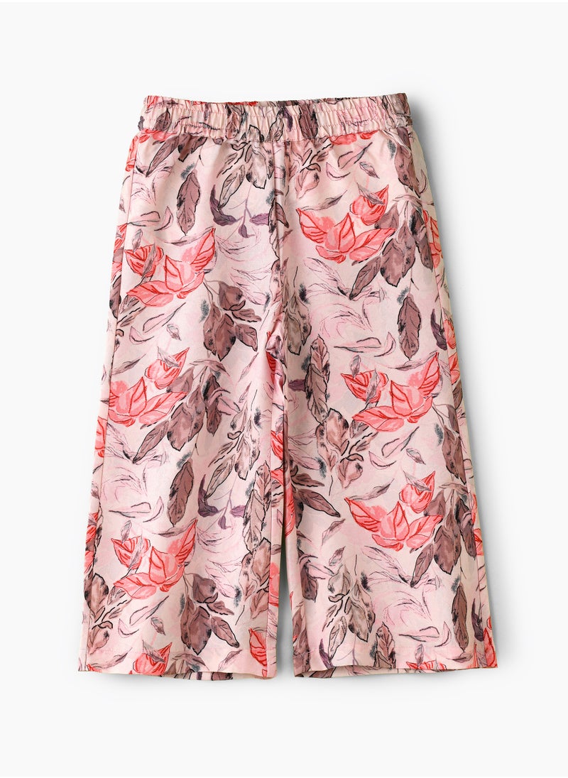 Jelliene Girls Pink Floral Culottes  - Image 1