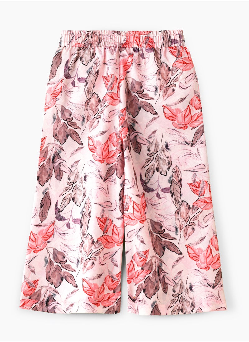 Jelliene Girls Pink Floral Culottes  - Image 2