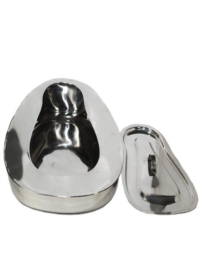 Agarwals Bed Pan With Lid For Male And Female SS - Image 4