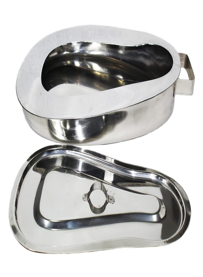 Agarwals Bed Pan With Lid For Male And Female SS - Image 3