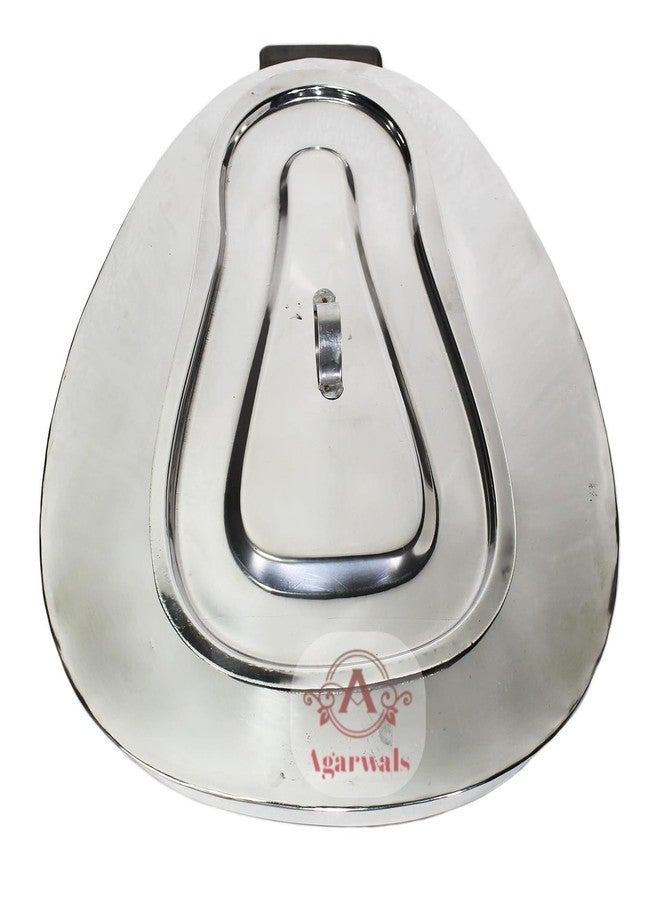 Agarwals Bed Pan With Lid For Male And Female SS - Image 1