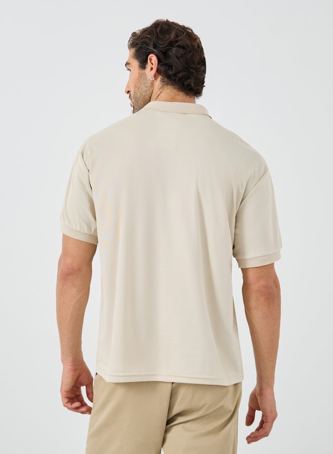 Styli Solid Regular Fit Polo Neck T-Shirt - Image 4