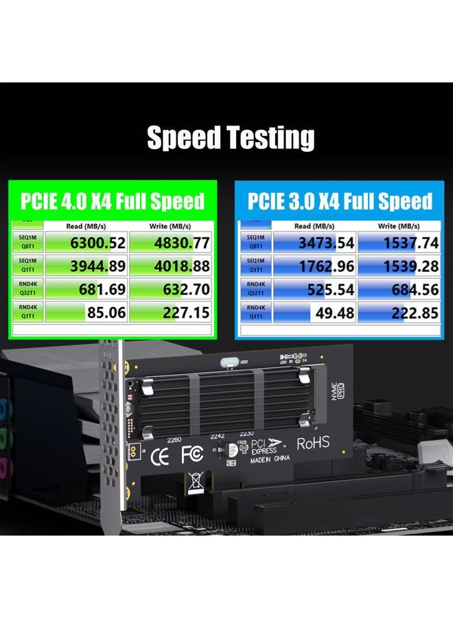 GLOTRENDS PA09-HS M.2 NVMe to PCIe 4.0 X4 Adapter with M.2 Heatsink for M.2 NVMe SSD - Image 5