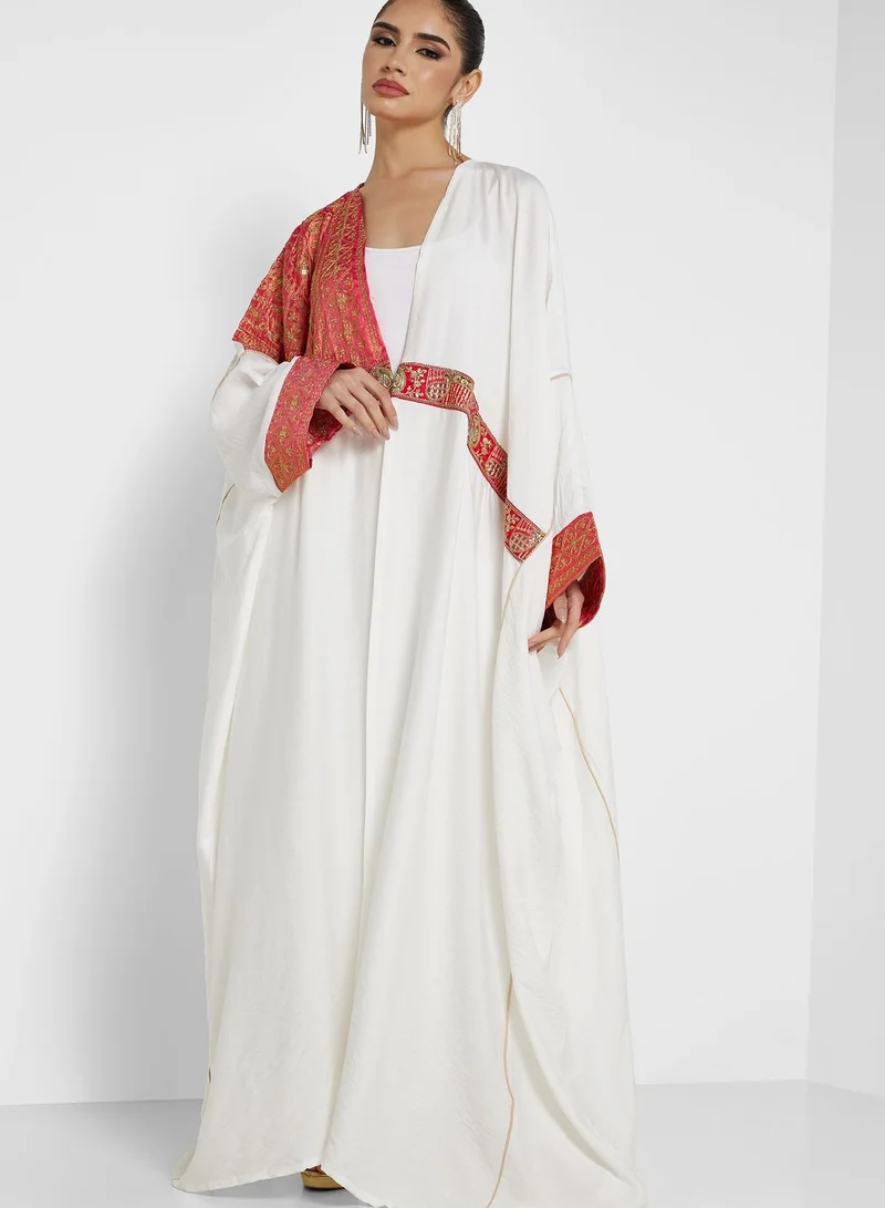 Khizana Colorblock Print Abaya With Sheila