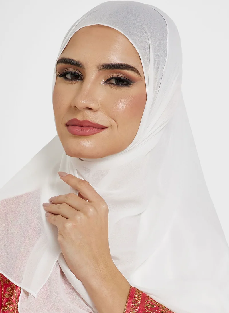 Khizana Colorblock Print Abaya With Sheila