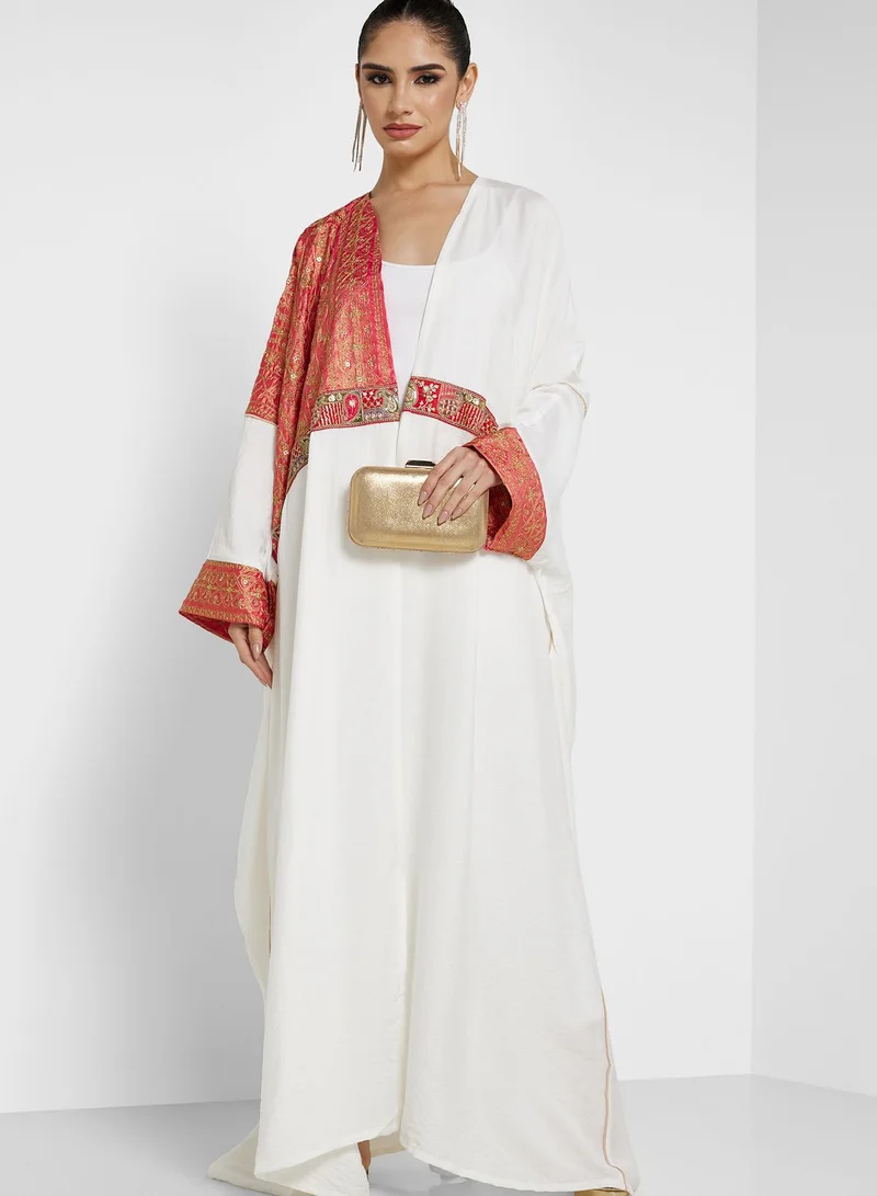 Khizana Colorblock Print Abaya With Sheila