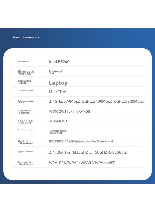 Eb-link Intel Be200 Chip Laptop Wireless Network Card, 8774m M.2 Interface, Wifi 7 Gigabit Tri-band Network Card, Bluetooth 5.4, Internal Computer Module - Image 2