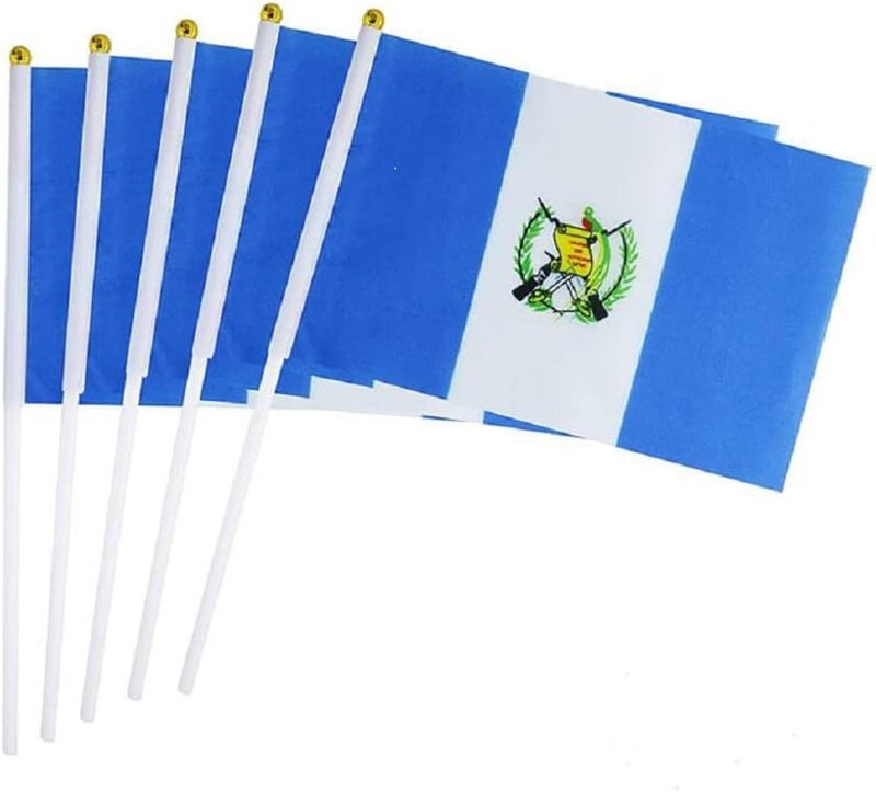 mflagperft Guatemala Flag Guatemalan Flag, Small Mini Handheld Guatemala Flags on Stick, Ideal for Party Parades Sports Events Patriotic Festival Decorations - Image 1