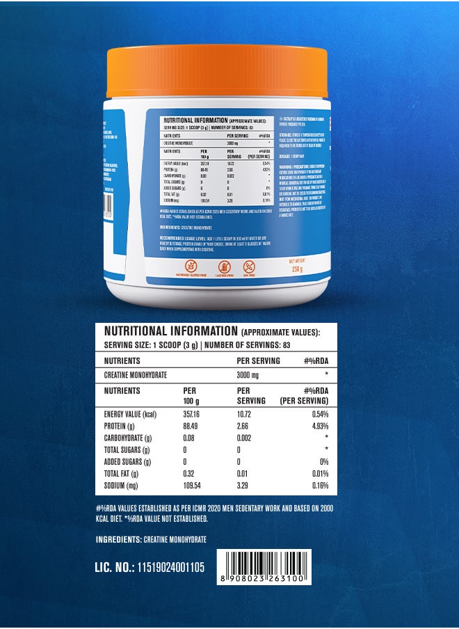 FAST&UP Creatine Monohydrate for Stamina & Endurance - 83 Servings - Unflavoured  - Image 2