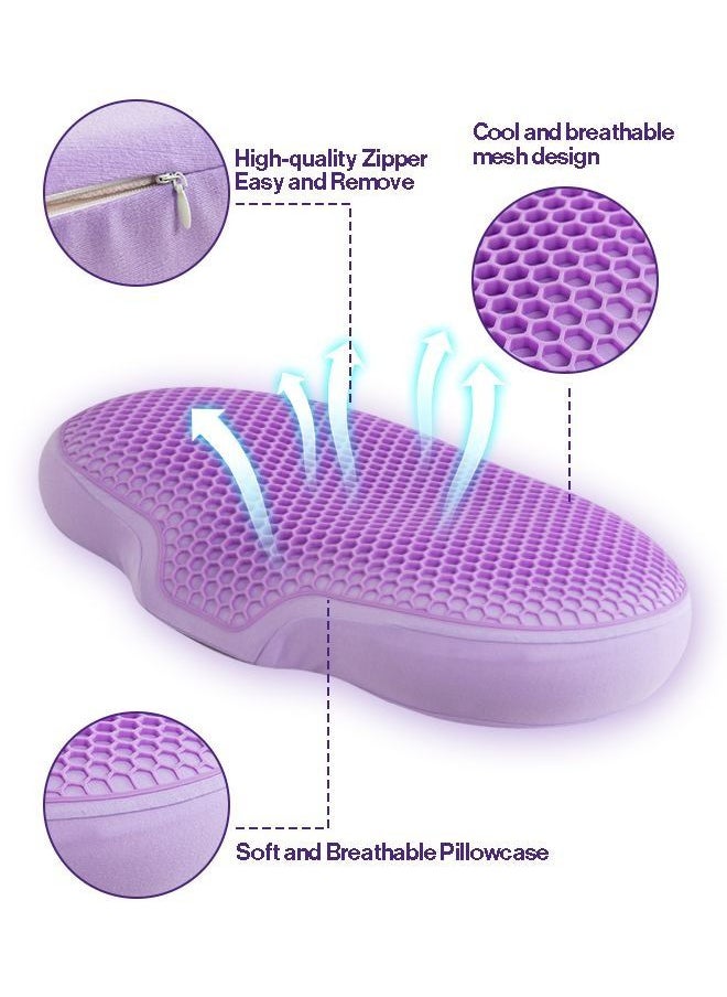 Generic - Comfortable Sleeping Pillow Wave shaped Cervical Pectin Pillow with High Elasticity Cooling Gel - Image 1