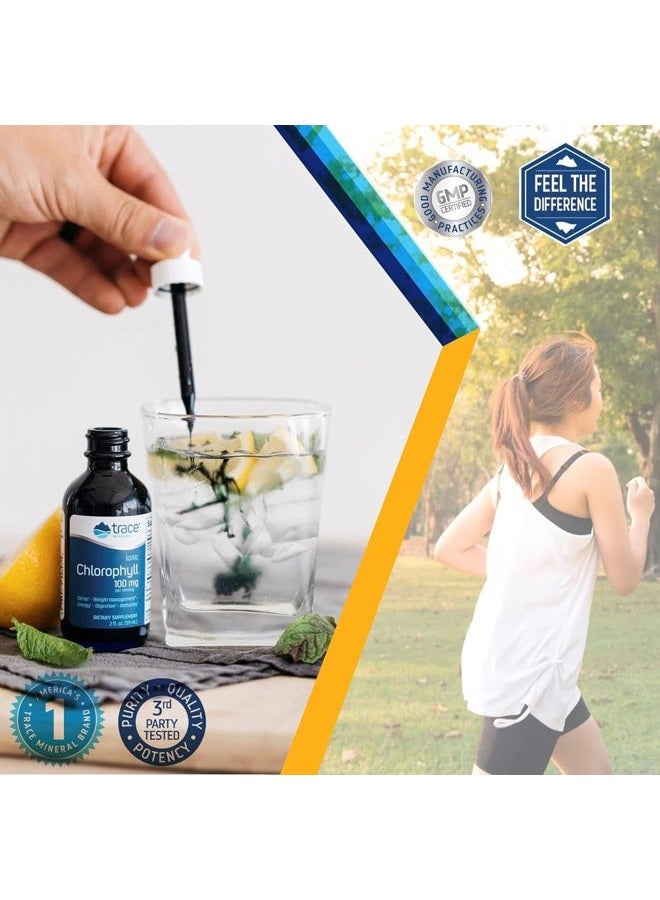 Trace Minerals Research كلوروفيل أيوني سائل | مناعة الجسم، تقليل رائحة الجسم، تطهير الجسم، إدارة الوزن | معتمد نباتي، خالي من الغلوتين، غير معدل وراثيًا | 59 مل - Image 5