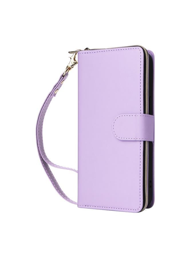 زبون حافظة لهاتف iPhone 13 Pro Max مزودة بتسع فتحات للبطاقات وحقيبة محفظة بسحاب مصنوعة من الجلد - Image 2