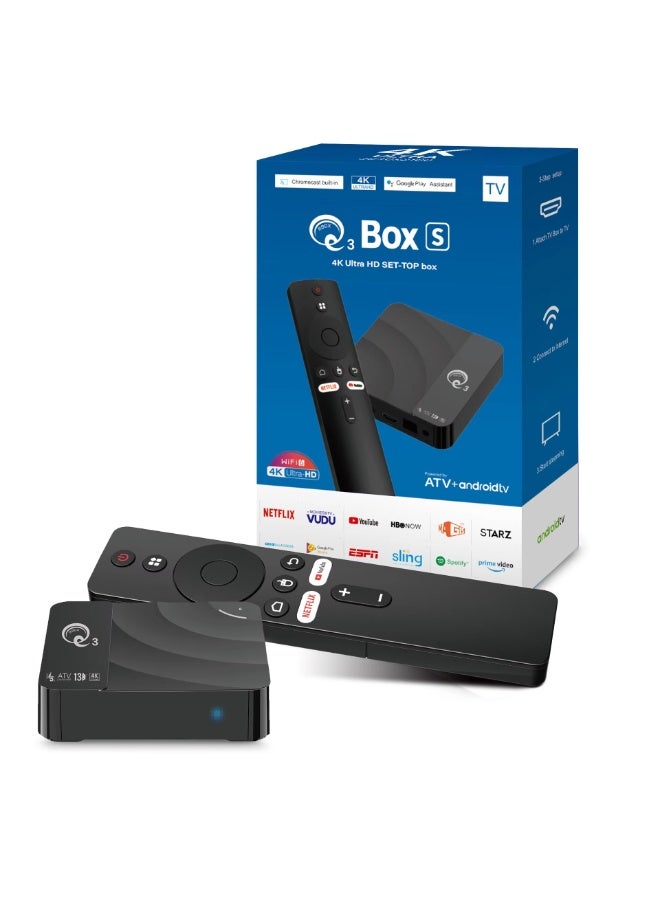 Android Box Q3 S Android 14.0 OS 4K Smart TV Box All winner Media Player RAM DDR3 8GB ROM EMMC 128GB ATV Voice Remote  - Image 1