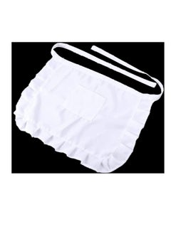White Waist Apron Half Apron Kitchen Half Waist Apron Ruffle Chef Work Bib Maid Apron Dress Bistro Server Aprons for Waitress Cosplay Costume