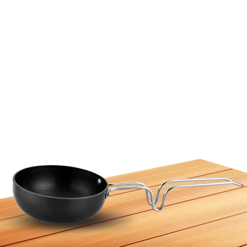 FLIXBLOOM FLIXBLOOM Ultimate Kitchen Multipurpose Tadka Pan Vaghar Pan Chounk Pan Baghar Pan for Frying DalSpices Flame Safe Gas Stove Safe Hard Anodised 13 in 270ml  - Image 2