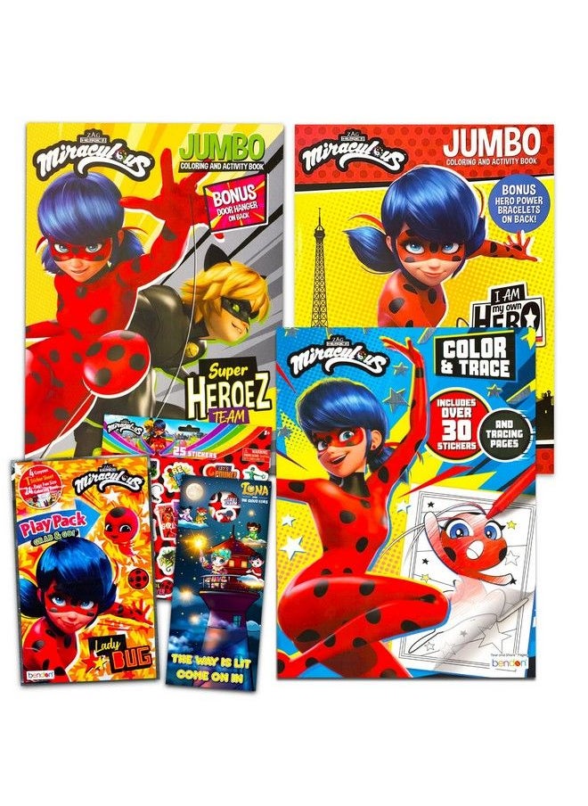 Miraculous Disney Bundle Miraculous Ladybug Activity Set For Kids With 80Pg Coloring Book Grab N Go Play Pack Imagine Ink Stickers And More (Miraculous Party Supplies)  - Image 1