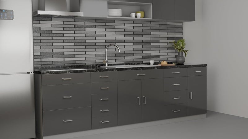 Atlantic مقبض خزانة أتلانتيك بتشطيب كروم الطول الكلي 925 بوصة المسافة بين الثقوب 224 مم عبوة من 6 - Image 3