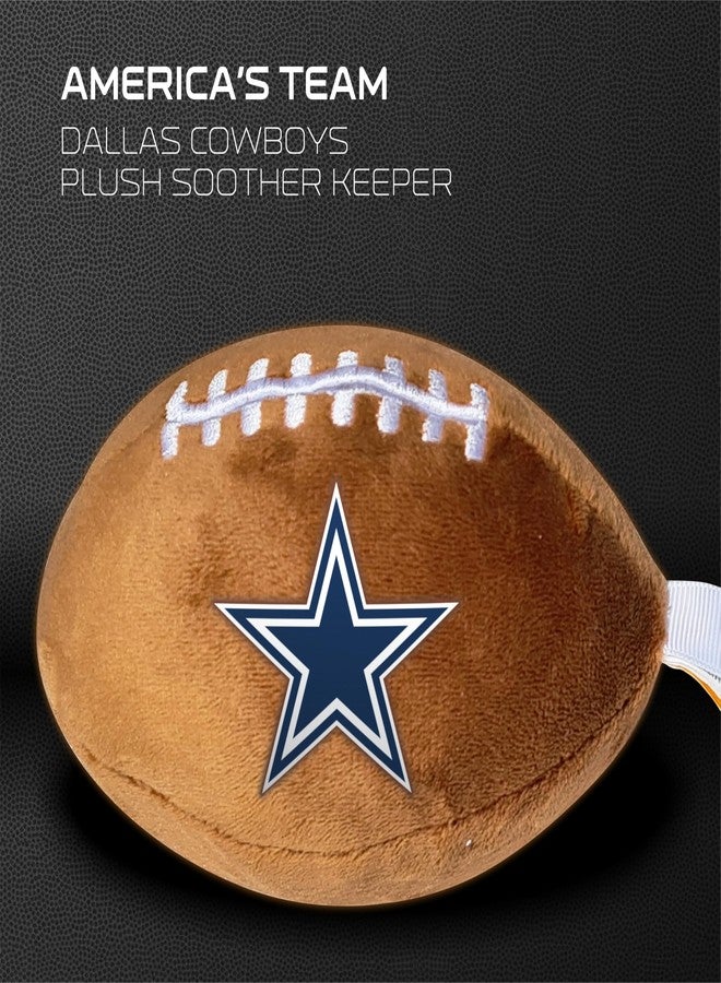 Smilo Dallas Cowboys Plush Football Pacifier Holder by Smilo - Officially Licensed NFL Soother Holder - Soft Plush Toy and Dummy Holder - Fits Any Pacifier - Stroller Accessory & Newborn Essential - Image 5