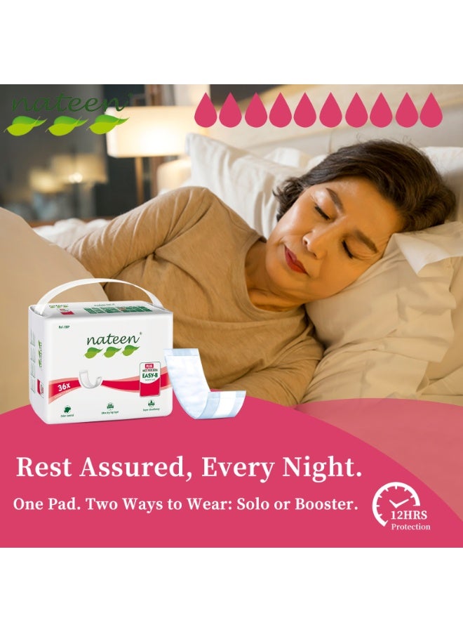 Nateen Soft Incontinence Pads for Bladder Leaks & Postpartum for Women, Booster Pad for Adult Diaper and Adult Diaper Pants.Extra  Absorbency, Regular Length, Sensitive Care-36 count - Image 3