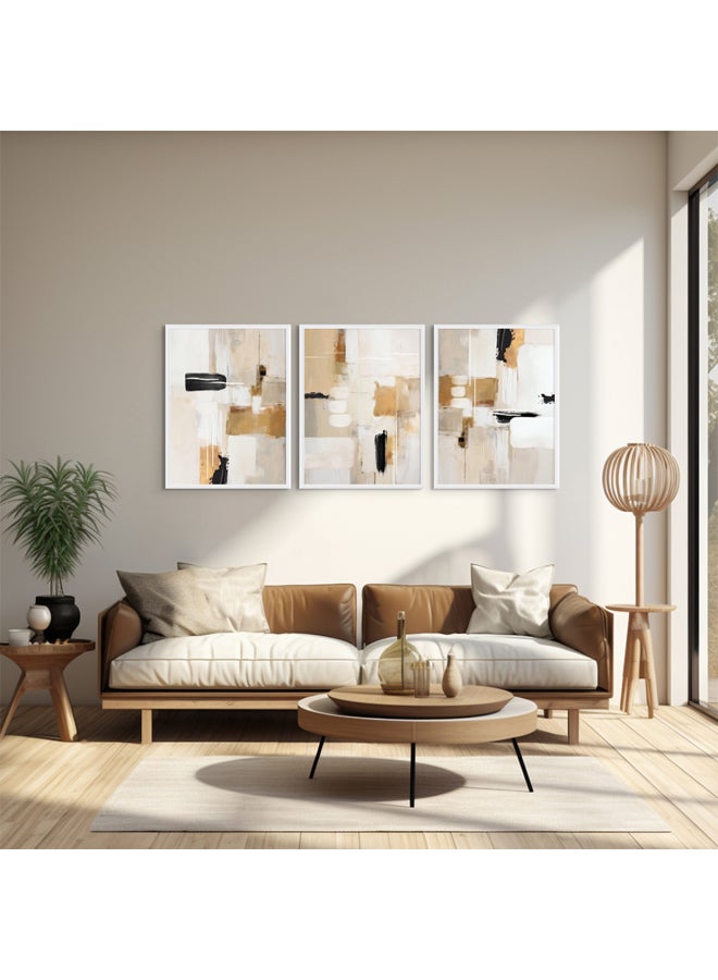 Art Decor Art Decor Framed Fine Art Set of 3 Abstract Modern Wall Art Print Vibrant Contemporary Abstract Portrait Wall Décor for Home Living Room Bedroom Office Gifting  - Image 2
