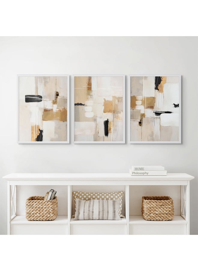 Art Decor Art Decor Framed Fine Art Set of 3 Abstract Modern Wall Art Print Vibrant Contemporary Abstract Portrait Wall Décor for Home Living Room Bedroom Office Gifting  - Image 3