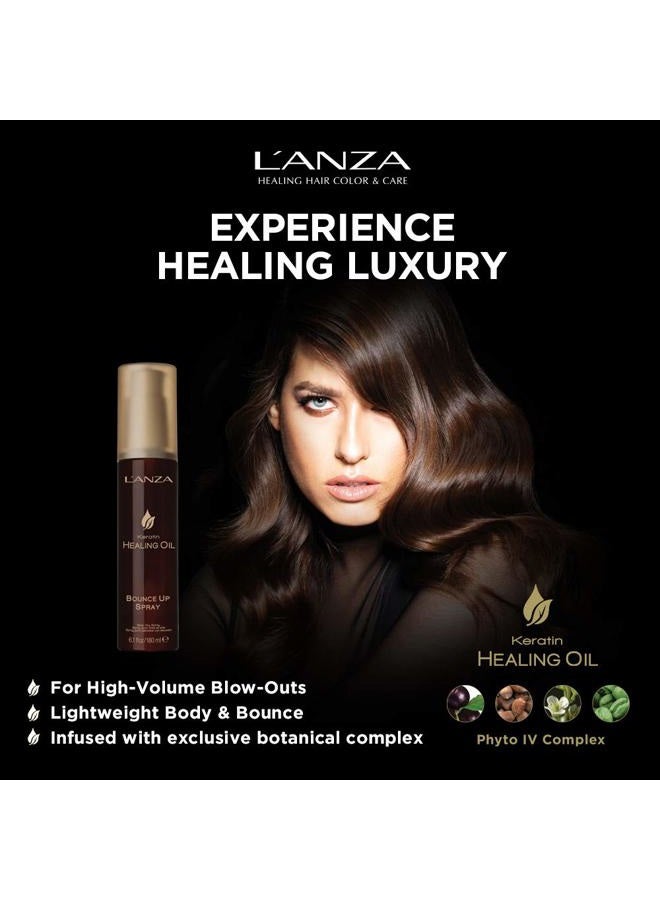 L'anza Keratin Healing Oil Bounce Up Hair Spray, Boosts Volume and Shine, With a Weightless Formula, For an Extra Push of Plump, Body & Bounce (6.1 Fl Oz) - Image 4