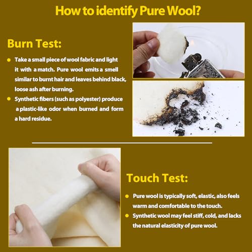 FINDUFA 12" x 39" Wool Felt Fabric, Pure Merino Felt Fabric for Sewing DIY Wool Felt Craft Needle Felting Wet Felting Handmade Home Liners Weaving Beige - Image 5