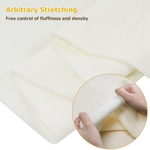 FINDUFA 12" x 39" Wool Felt Fabric, Pure Merino Felt Fabric for Sewing DIY Wool Felt Craft Needle Felting Wet Felting Handmade Home Liners Weaving Beige - Image 4