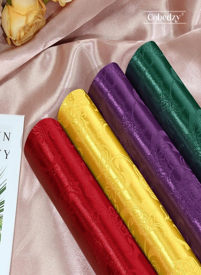 Cobedzy قماش ساتان كوبيدزي بيوربل يُباع بالمتر - متر واحد، عرض 60 بوصة، قماش ساتان جاكار فاخر، مثالي للأعمال اليدوية وصناعة الملابس. - Image 5