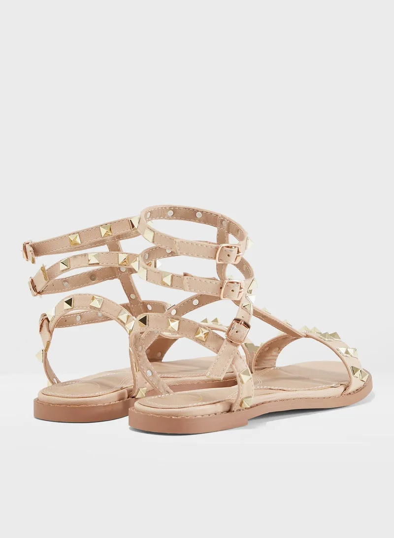 Missguided Stud Flat Sandal