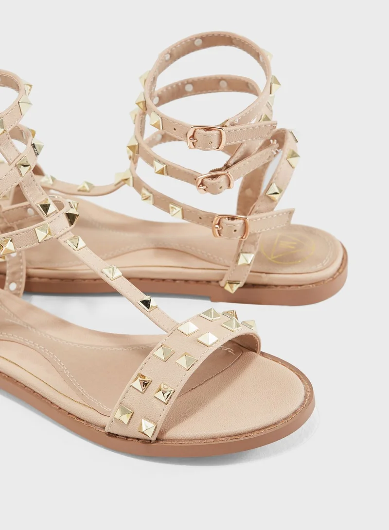 Missguided Stud Flat Sandal