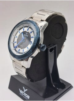 Victor Men analog quartz Silver Stainless Steel Band Watch  - Image 3