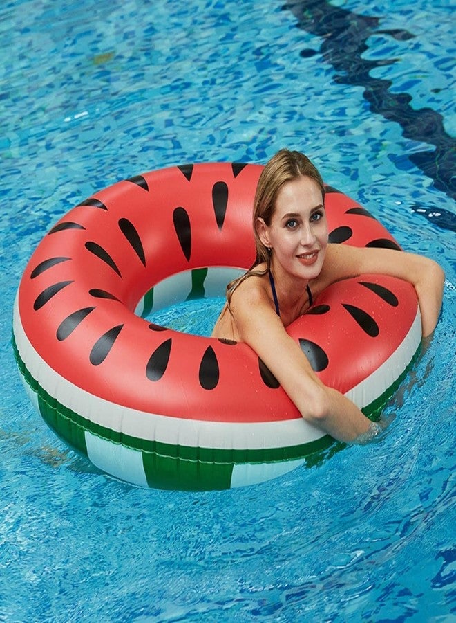 Qolixs Swimming Pool Tube for Adults Big Size Cool Watermelon Shaped Men Swimming Ring Adult Inflatable Pool Float Tube Circle Summer Water Toys Air - Image 3