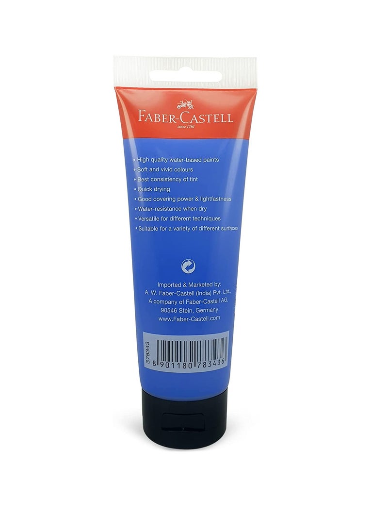 FABER-CASTELL - Faber-Castell Acrylic Colour Paint 120 ml Tube Cobalt Blue - Image 1