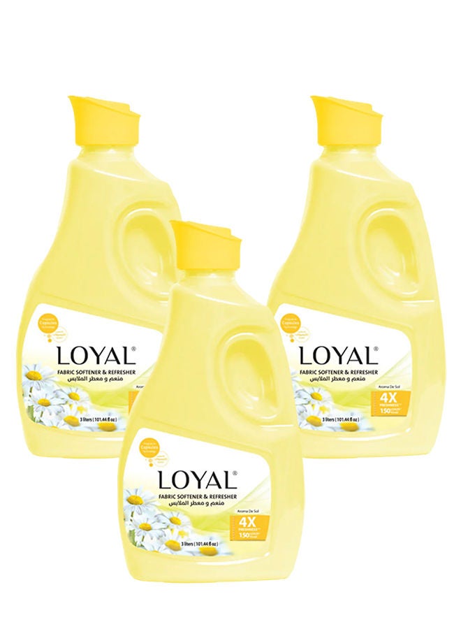 loyal Fabric Softener and Refresher Aroma De Sol 3x3000ml Yellow