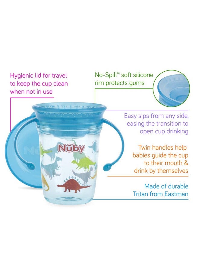 Nuby Tritan No Spill 2 Handle 360 Degree Printed Wonder Cup, Prints May Vary, 1pk - Image 3