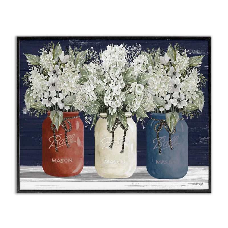 Stupell Industries Stupell Industries Americana Floral Bouquets Rustic Flowers Country Pride Framed Giclee Art Design by Cindy Jacobs 24 x 30 Black Framed 