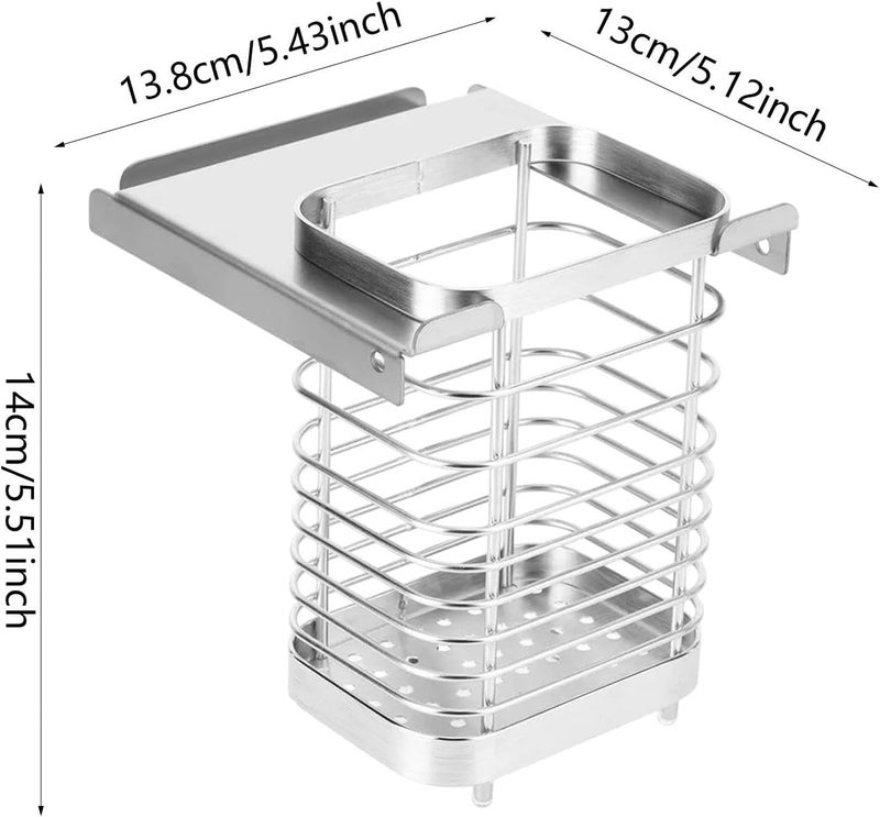 Chopsticks Cage, Flatware Rack, Chopsticks Holder Utensil Holder for Backyard, Silver - Image 3