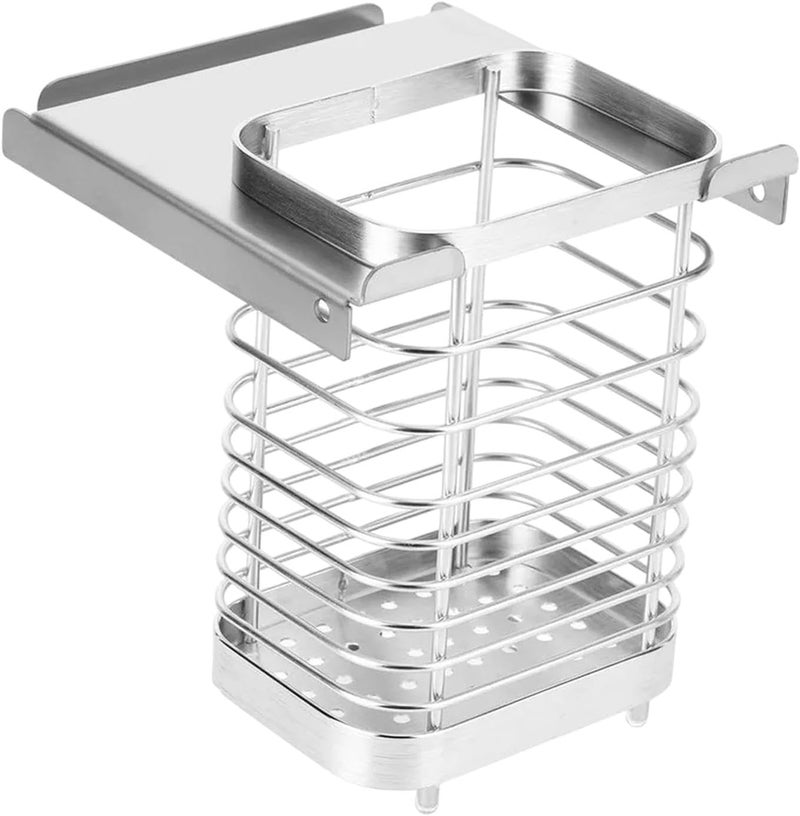 Chopsticks Cage, Flatware Rack, Chopsticks Holder Utensil Holder for Backyard, Silver - Image 1