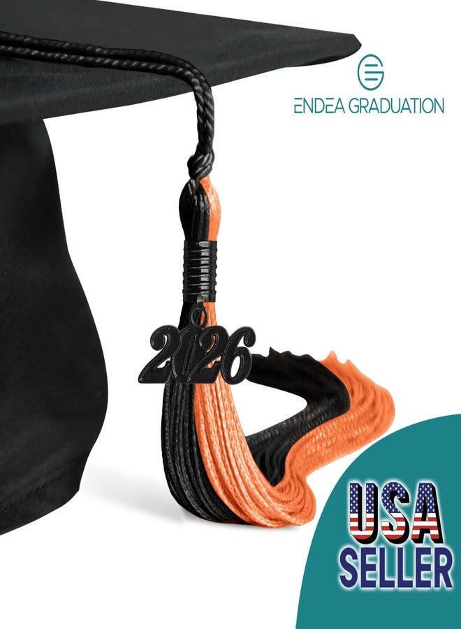 Endea Graduation Double Color Tassel with Black Date Drop (Black/Orange, 2026) - Image 4