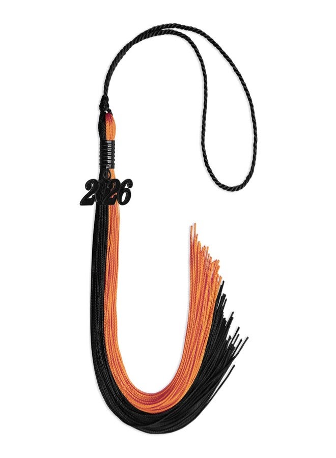 Endea Graduation Double Color Tassel with Black Date Drop (Black/Orange, 2026) - Image 1