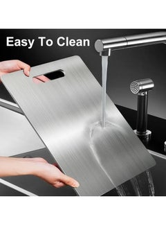 LIMOS 304 Stainless Steel Cutting Board For Kitchen,Meat,Fruit,Pastry,Pizza,Cheese,Vegetable Metal Cutting Board,meat Cutting Board For Anti-skid Double Side,Dough Board（34 * 24cm）  - Image 3