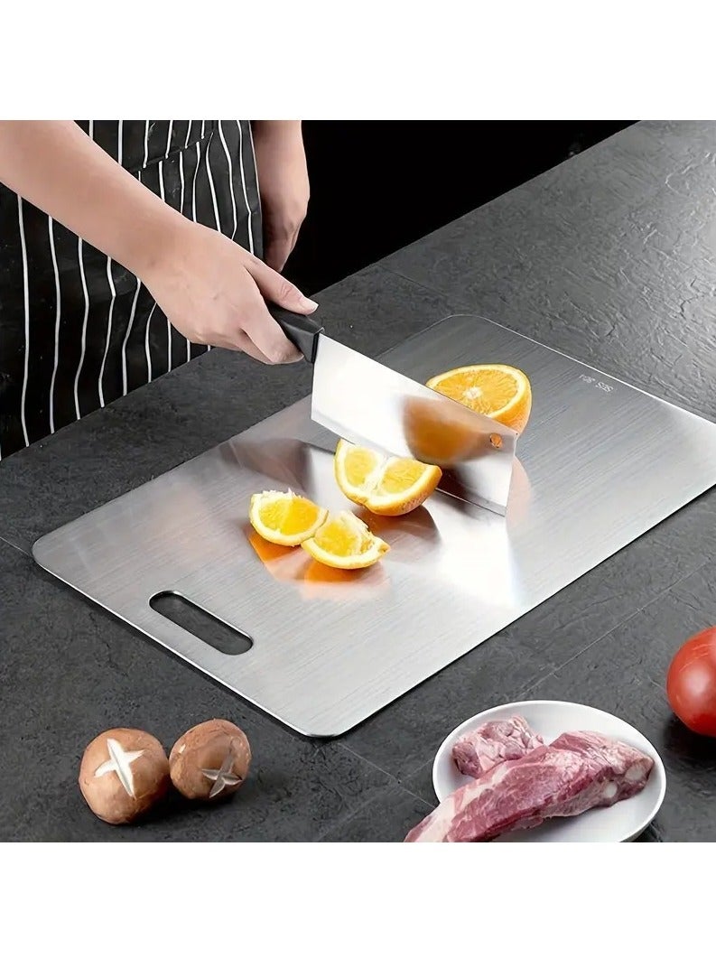 LIMOS 304 Stainless Steel Cutting Board For Kitchen,Meat,Fruit,Pastry,Pizza,Cheese,Vegetable Metal Cutting Board,meat Cutting Board For Anti-skid Double Side,Dough Board（34 * 24cm）  - Image 5
