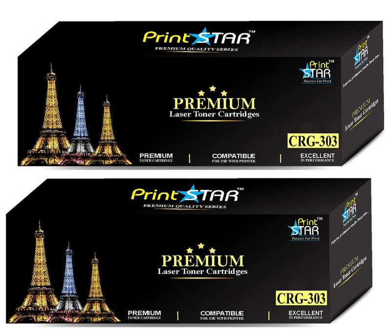 Print Star 303 for Canon 303/703/103 Toner Cartridge Compatible Canon LBP 2900, LBP 2900B,LBP 3000 (Pack 2) Single Color Toner (Black) - Image 1