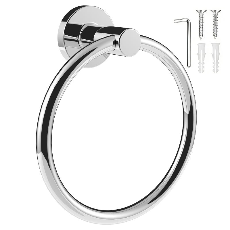 SetSail Towel Holder for Bathroom Wall Stainless Steel Hand Towel Ring Heavy Duty Towel Hanger for Bathroom, â€ŒMirror Silver - Image 1
