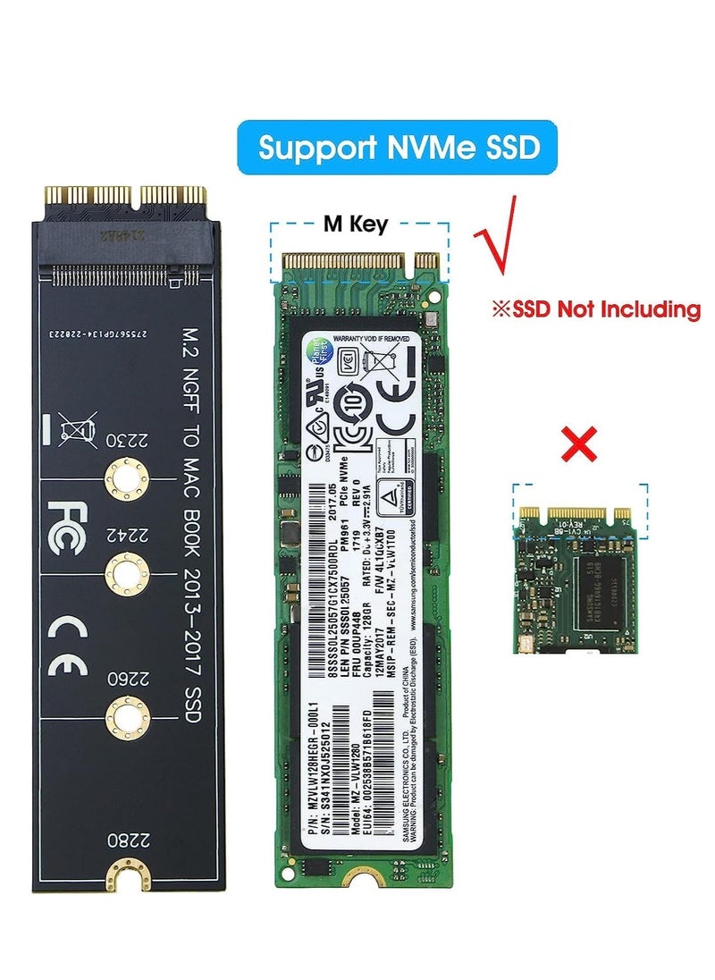 ماركة غير محددة محول ترقية M.2 NVMe SSD الى 12+16 دبوس لجهاز ماك بوك اير (2013-2017 عام) A1465 A1466 وماك برو (اواخر 2013-2015 عام)  - Image 3