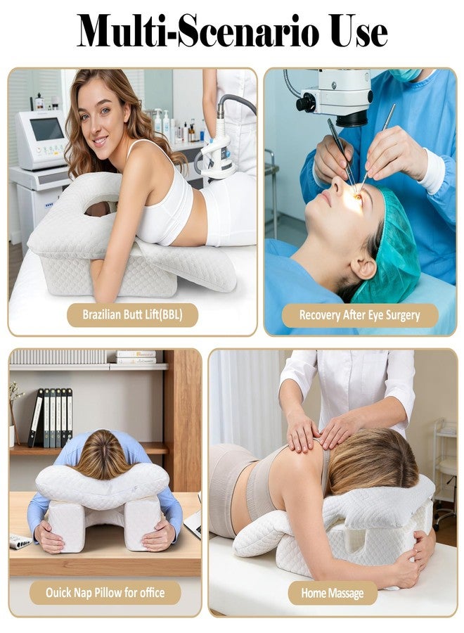 BEYOUDO Face Down Pillow After BBL or Eye Surgery, Home Massage Pillows Face Down Chair for Sleeping & Stomach Sleeper, Soft BBL Adjustable Prone Massage Pillows with Removable Cover - Image 2