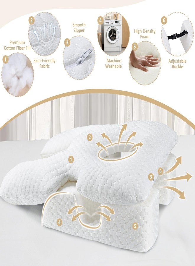 BEYOUDO Face Down Pillow After BBL or Eye Surgery, Home Massage Pillows Face Down Chair for Sleeping & Stomach Sleeper, Soft BBL Adjustable Prone Massage Pillows with Removable Cover - Image 3